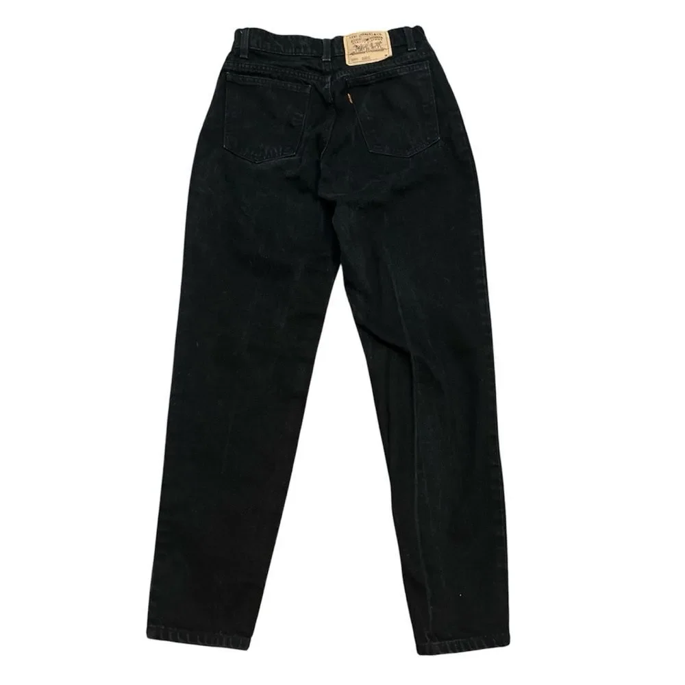 Vintage 90s Levis 950 Womens Black Jeans Relaxed Fit Orange Tab Tapered Leg SZ 9 - Picture 1 of 7